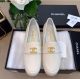 Replica Chanel Calfskin Leather Shoes CH2740 White JK103it96