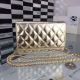 Imitation Chanel WOC Sheepskin Leather Flap Crossbody Bag Gold Chain CF33814 JK5164Sy67