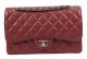 Chanel Burgundy Classic Flap Bag with Cannage Pattern CF1113 Silver