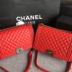 Boy Chanel Classic Flap Bag in Original Sheepskin Leather - Red