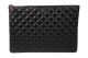 Chanel Black Sheepskin Clutch Bag A69254 A69253 A69252 Gold