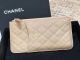 First-class Quality Chanel Calfskin Leather Card Holder & Gold-Tone Metal A81598 Beige