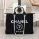 Chanel Black Canvas Tote Bag - Search Keywords: Chanel, Tote, Shopping Bag