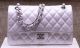 Chanel 2.55 Flap Bag Silver Caviar Leather Handbags