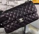 Chanel Classic Flap Bag Black Sheepskin Leather A06375 Silver