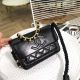 Chanel Crumpled Calfskin Flap Bag in Black with Gold-Tone Metal Details