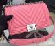 Boy Chanel Flap Bag in Original Chevron Nubuck Leather - A5708 Rose