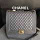 Boy Chanel Grey Sheepskin Leather Flap Shoulder Bag A67087 Gold