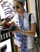 Chanel Blue figure silk scarf