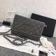 Chanel Classic Clutch with Chain Grained Calfskin and Silver-Tone Metal - Dark Grey