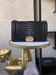 Boy Chanel Flap Shoulder Bag in Original Snake Leather Black and Grey