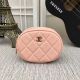 Cheap Chanel Coin Purse crafted from Metallic Grained Lambskin & Gold-Tone Metal A68995 pink