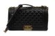 Boy Chanel Flap Shoulder Bag in Black Sheepskin with Gold Hardware A67025