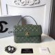 Chanel Classic Sheepskin Leather Shoulder Bag Green A57028