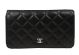 Chanel Black Genuine Sheepskin Bi-Fold Wallet A31509 Silver