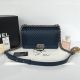 Chanel Boy Shoulder Bag with Herringbone Stitching - A92828 Royal Blue