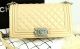 Best Chanel Boy Flap Bag in Original Apricot Pearl Sheepskin Leather A67086 Silver