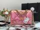 Chanel 19 Large Flap Bag in Iridescent Calfskin and Gold-Tone - Pink