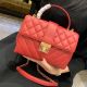 Chanel Red Calfskin Gold-Tone Metal AS0804 Handbag - Luxury Designer Fashion Accessories