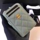Imitation Chanel Green Calfskin Card Holder AP1650