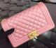 Chanel Boy Flap Shoulder Bag Pink Sheepskin Leather A67086 Gold