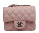 Chanel Pink Cannage Pattern Mini Flap Bag CF1115 Silver