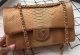 Chanel 2.55 Flap Bag in Apricot Python Leather Gold Hardware - A1112SA