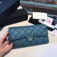 Chanel Long Flap Wallet in Blue with Serial Number A80759