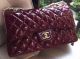 Chanel Classic Flap Bag in Burgundy Patent Leather with Gold Hardware - A1113
