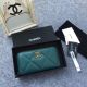 Chanel 19 Sheepskin & Gold-Tone Metal Wallet AP1063 Green