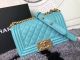 Boy Chanel Blue Sheepskin Leather Flap Shoulder Bag A67085 - Chanel Brand