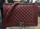 Boy Chanel Flap Bag Wine Original Sheepskin Leather Silver A67088
