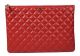 Chanel Red Leather Clutch Bag with Original Cannage Pattern - A69254 A69253