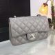 Chanel Flap Bag in Gray with Silver Hardware