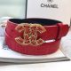 Stylish Chanel Calf Leather Belt - Wide 32mm 56608