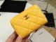 Chanel Classic Card Holder Grained Calfskin & Gold-Tone Metal Yellow