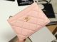 Chanel Classic Card Holder Grained Calfskin & Gold-Tone Metal Pink A84105