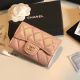 Top Chanel Calfskin & Gold-Tone Metal Card Holder Replica in Pink