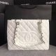 Best Replica Chanel LE Boy Grand Shopping Tote Bag GST White Cannage Pattern A50995 Silver