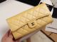 Chanel Calfskin Leather & Gold-Tone Metal A80758 Yellow