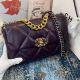 Chanel 19 Flap Bag in Deep Purple - AS1161