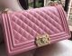 Boy Chanel Pink Cannage Pattern Flap Shoulder Bag A67086 Gold