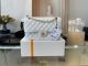 Chanel Classic White Lambskin and Gold Metal Handbag 01112