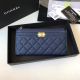 Chanel Boy Chanel Pouch Calfskin & Gold-Tone Metal Blue