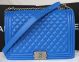 Chanel Boy Flap Shoulder Bag in Original Sheepskin Leather A67087 Blue