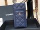 Chanel Calfskin Chain Card Holder with Gold-Tone Metal Details