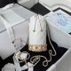 Chanel White Lambskin Drawstring Bag with Gold Metal AP2257