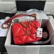 Chanel 19 Flap Bag Red Leather with Original Beads