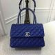Chanel Top Handle Bag in Blue Caviar Leather - Style 92991