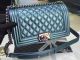 Boy Chanel Flap Shoulder Bag in Original Leather - A9246 Green with Chanel Brand Keywords